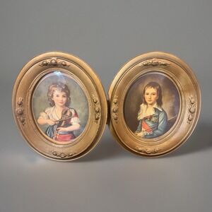 Elizabeth Vigee Le Brun Framed Print Boy Girl Playing Violin 1869 Antique 15x12"